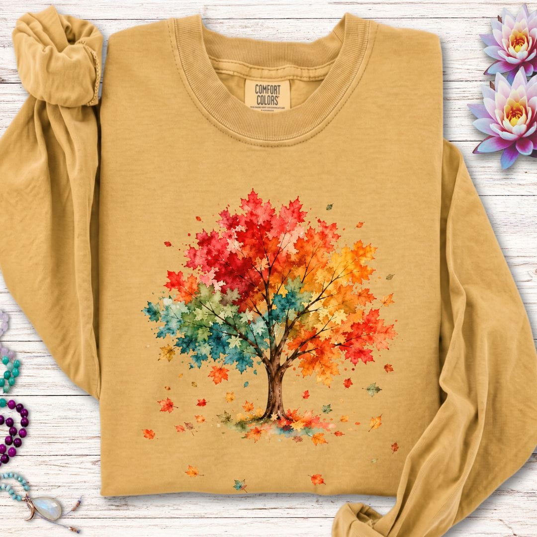 Autumn Maple Long Sleeve Tee Mustard