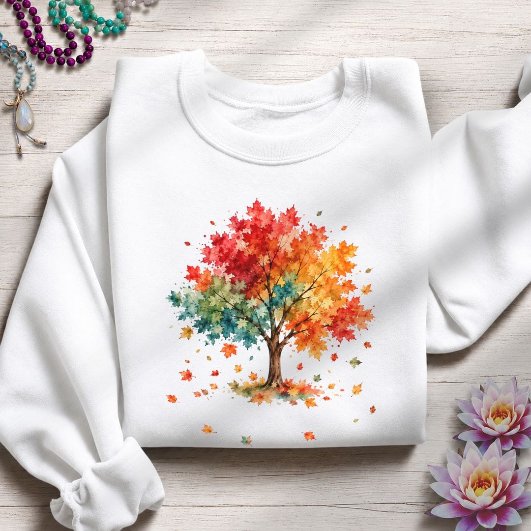 Autumn Maple Sweatshirt White