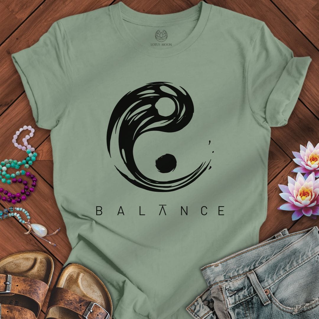Printify T-Shirt Balance Yin Yang Tee Sage / S