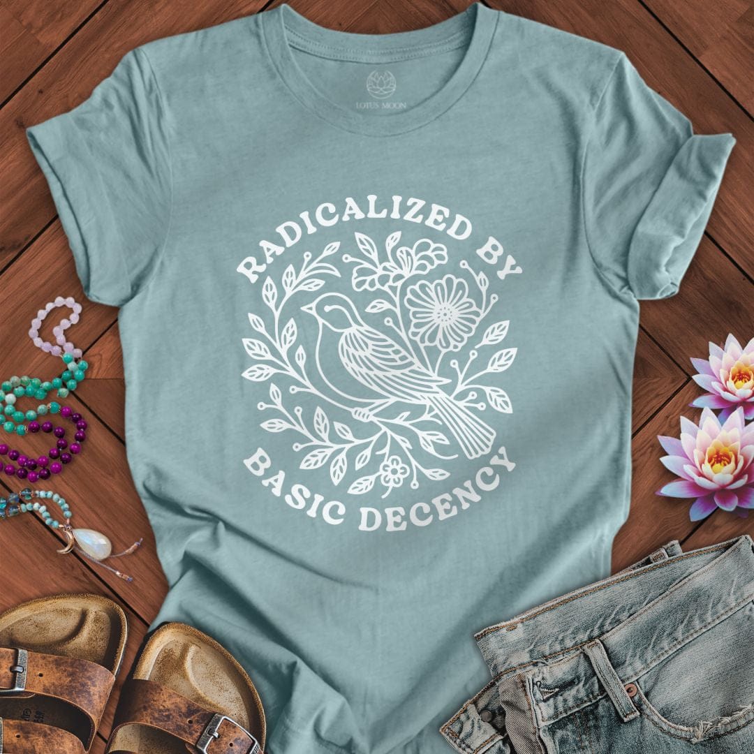 Basic Decency Tee Heather Blue Lagoon
