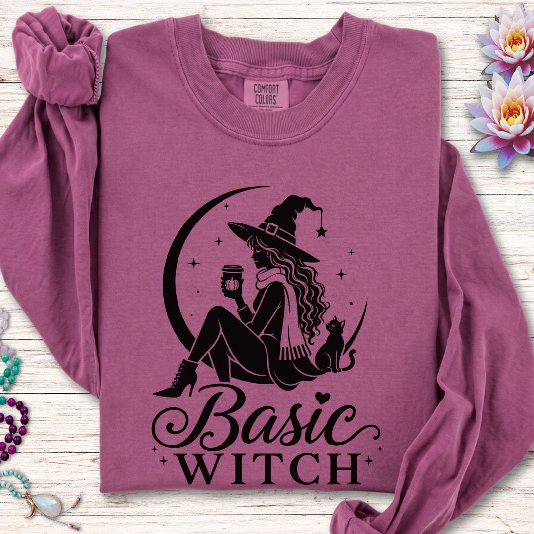 Basic Witch Long Sleeve Tee Berry