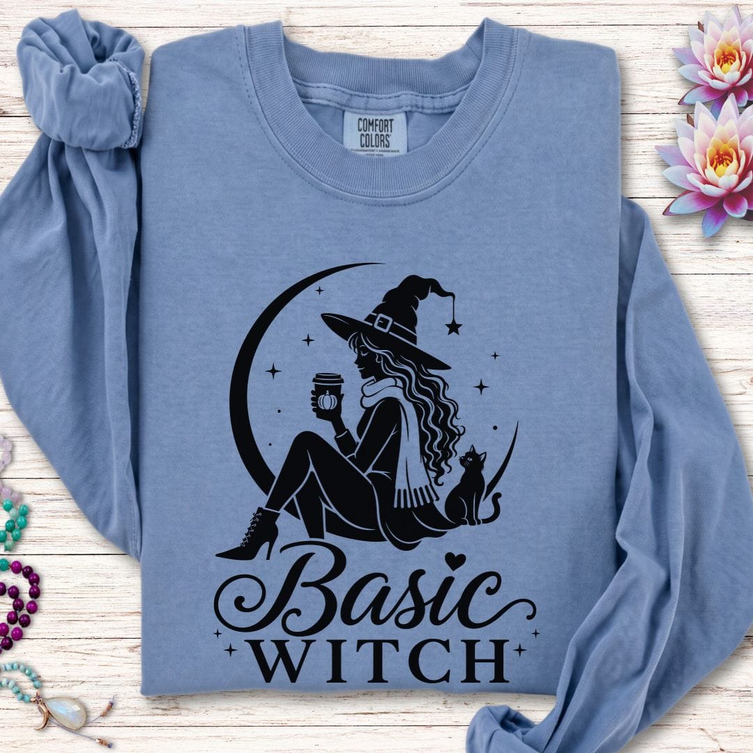 Basic Witch Long Sleeve Tee Blue Jean