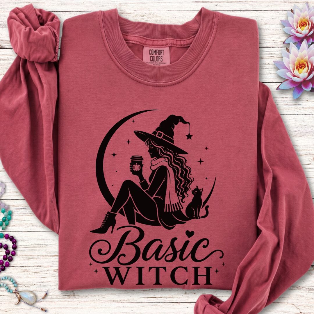 Basic Witch Long Sleeve Tee Crimson