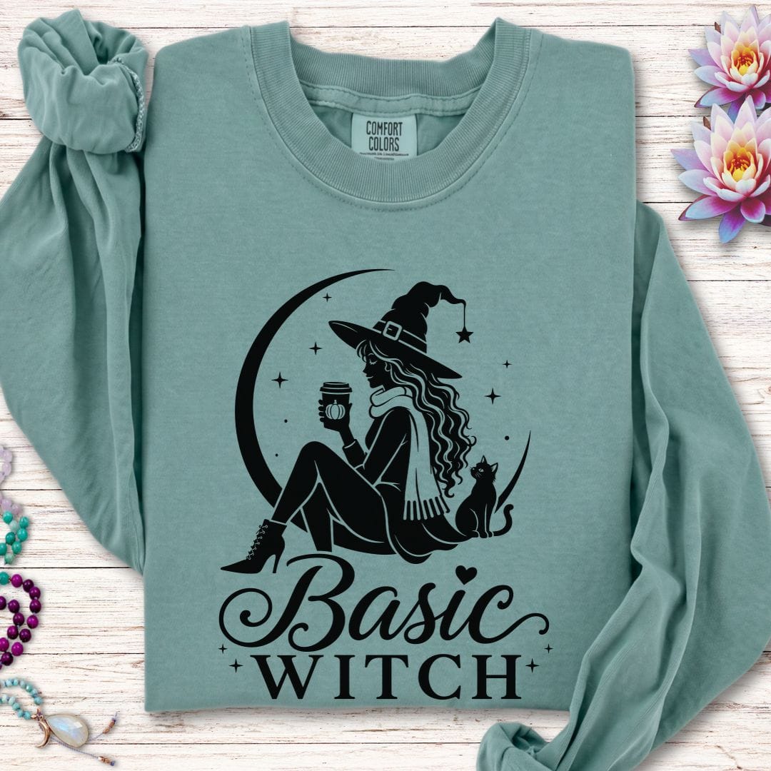 Basic Witch Long Sleeve Tee Light Green