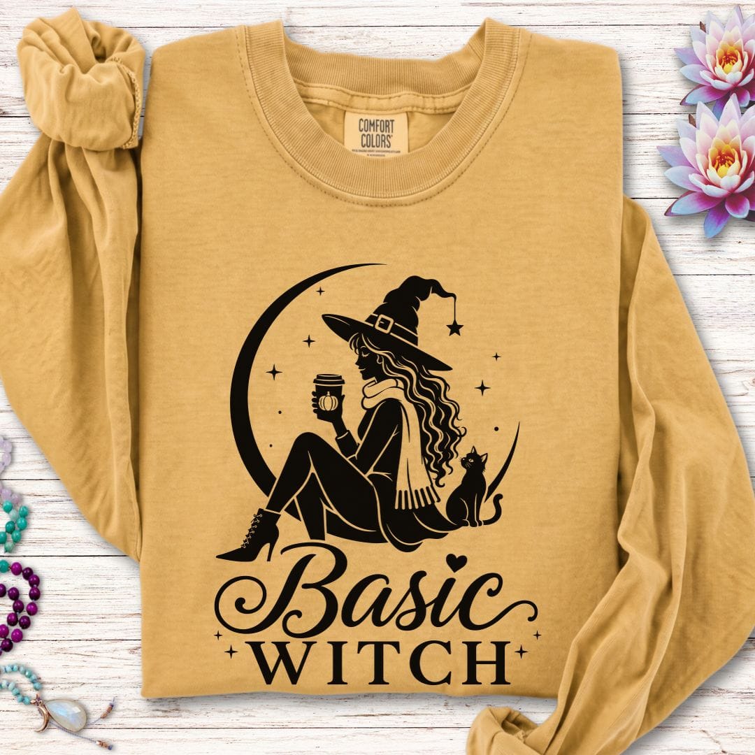 Basic Witch Long Sleeve Tee Mustard