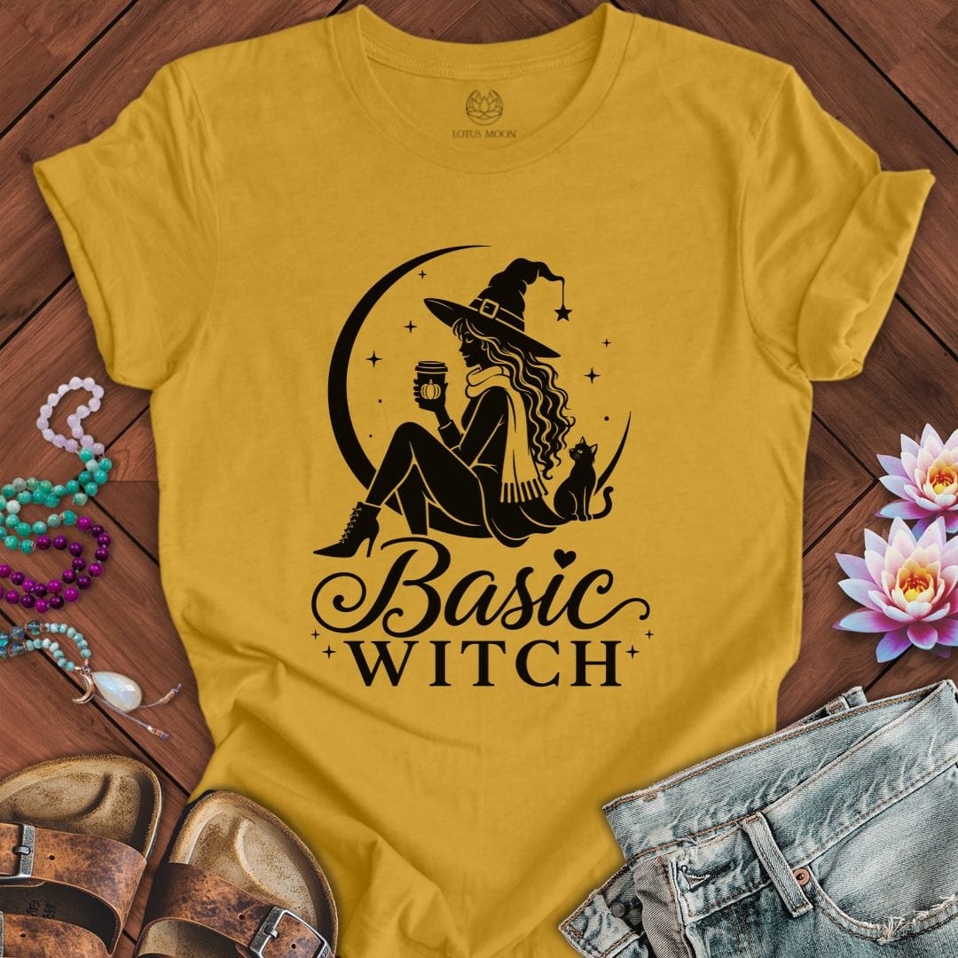 Basic Witch Tee Heather Mustard