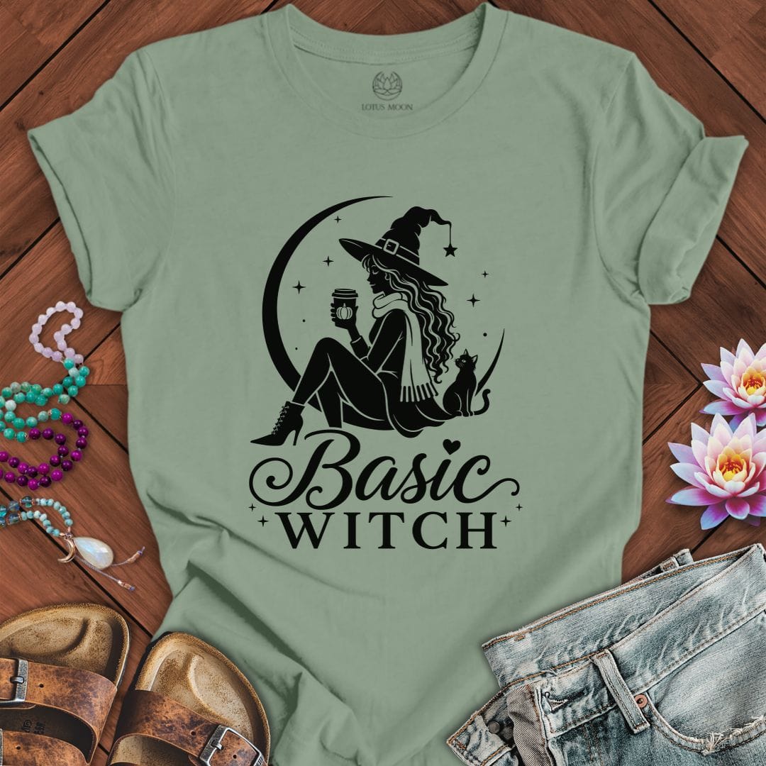 Basic Witch Tee Sage