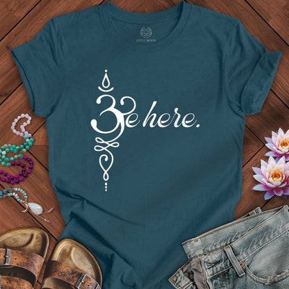 Be Here Om Tee Deep Teal