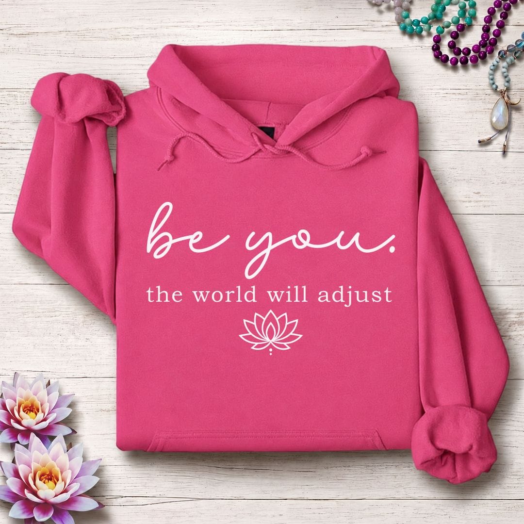 Printify Hoodie Be You Lotus Hoodie Heliconia / S