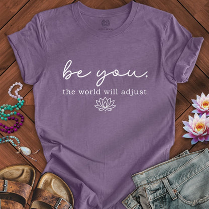 Printify T-Shirt Be You Lotus Tee Heather Purple / S