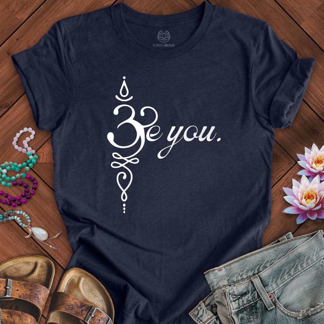 Be You Om Tee Heather Midnight Navy