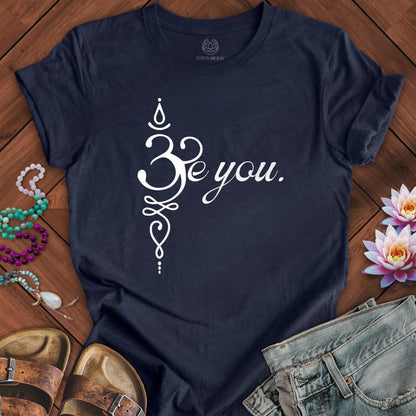 Be You Om Tee Heather Midnight Navy