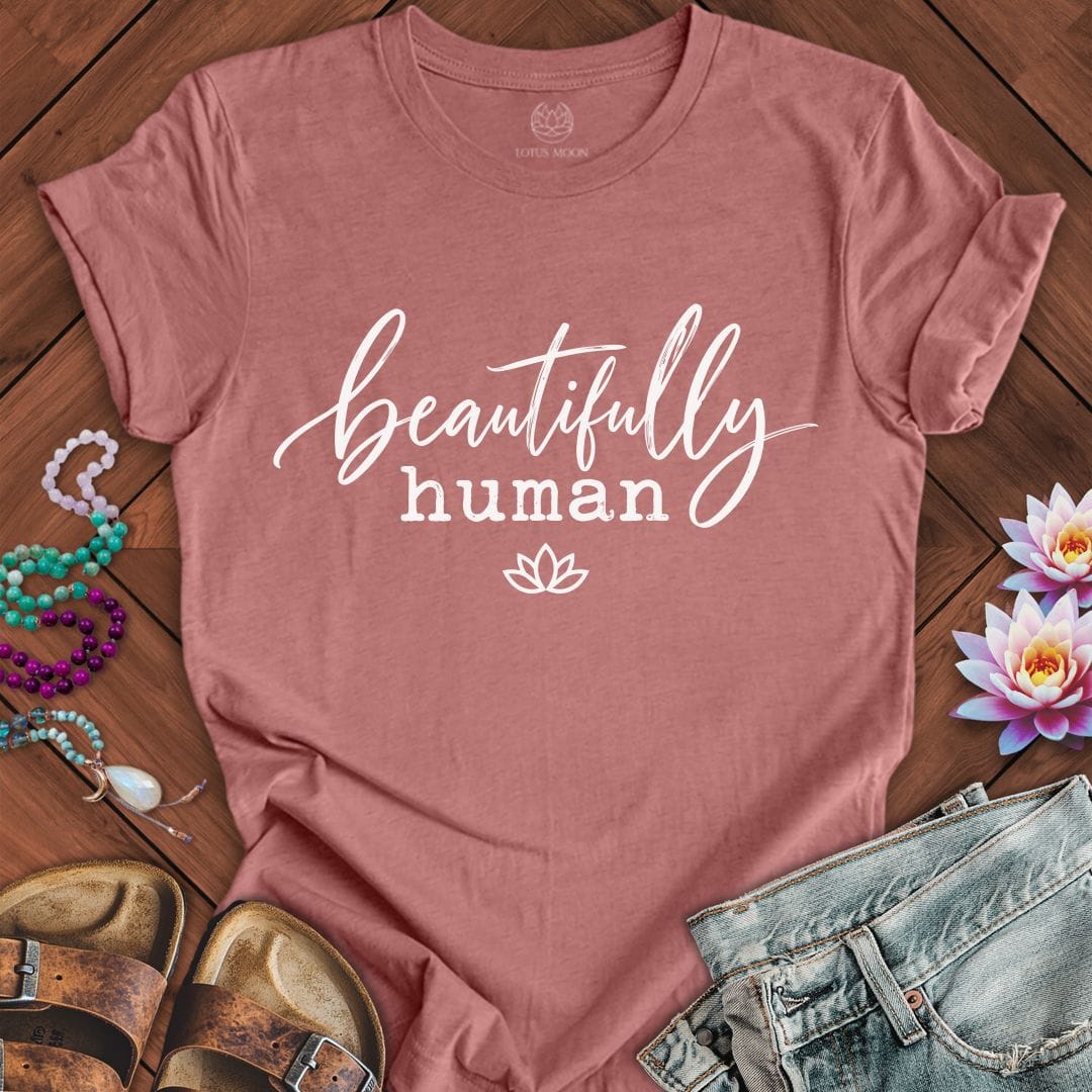 Beautifully Human Tee Heather Mauve