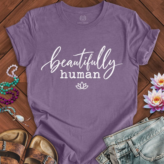 Printify T-Shirt Beautifully Human Tee Heather Purple / S