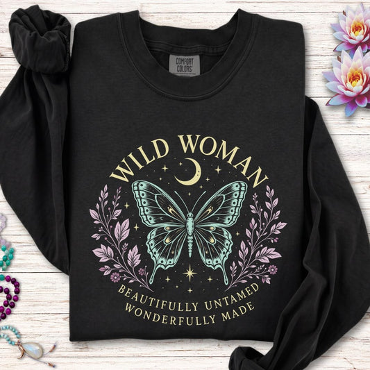 Beautifully Untamed Long Sleeve Tee Black
