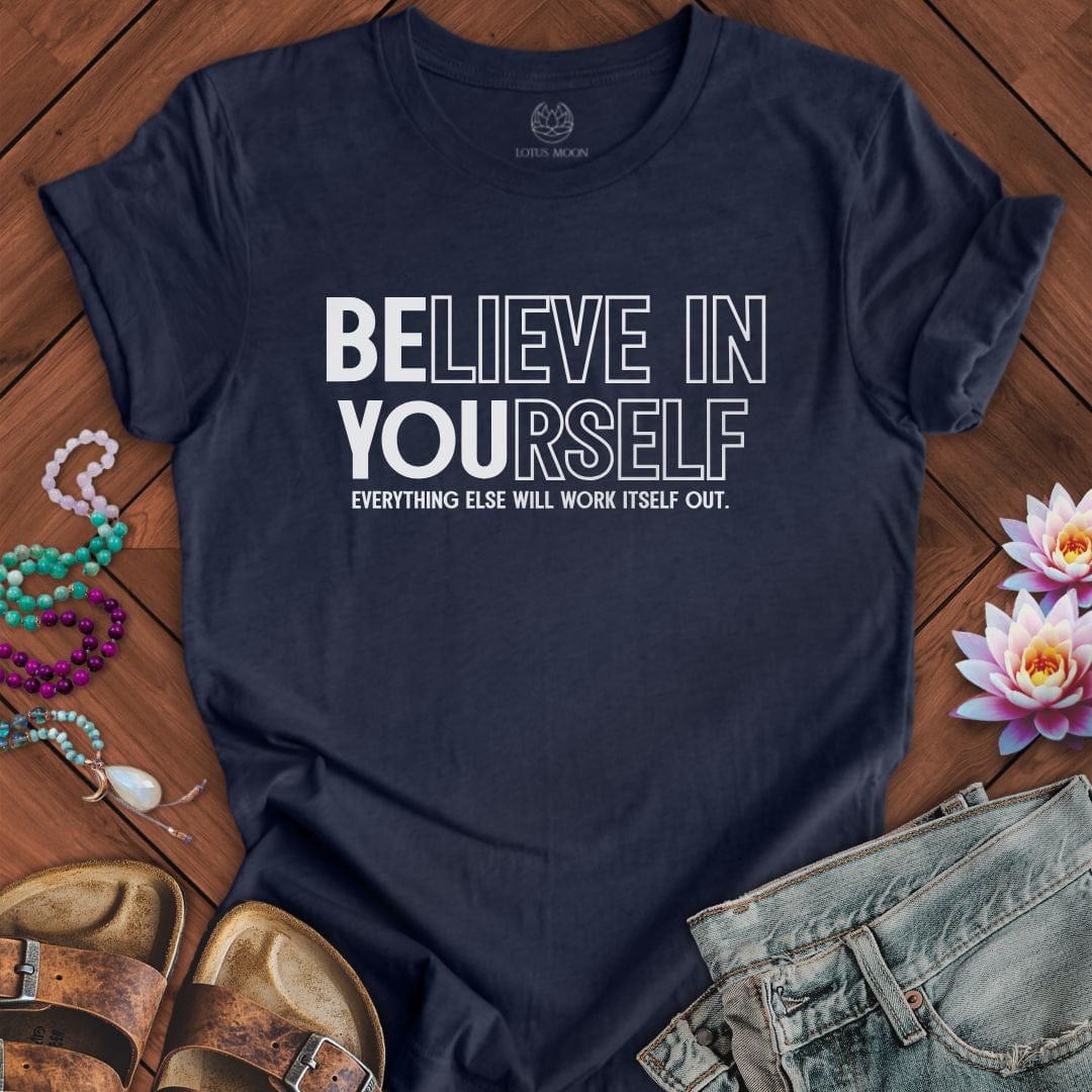 Believe In Yourself Tee Heather Midnight Navy