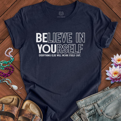 Believe In Yourself Tee Heather Midnight Navy