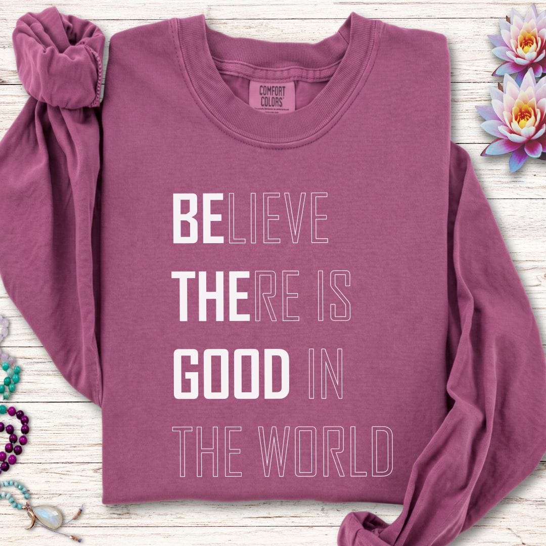 Believe Long Sleeve Tee Berry