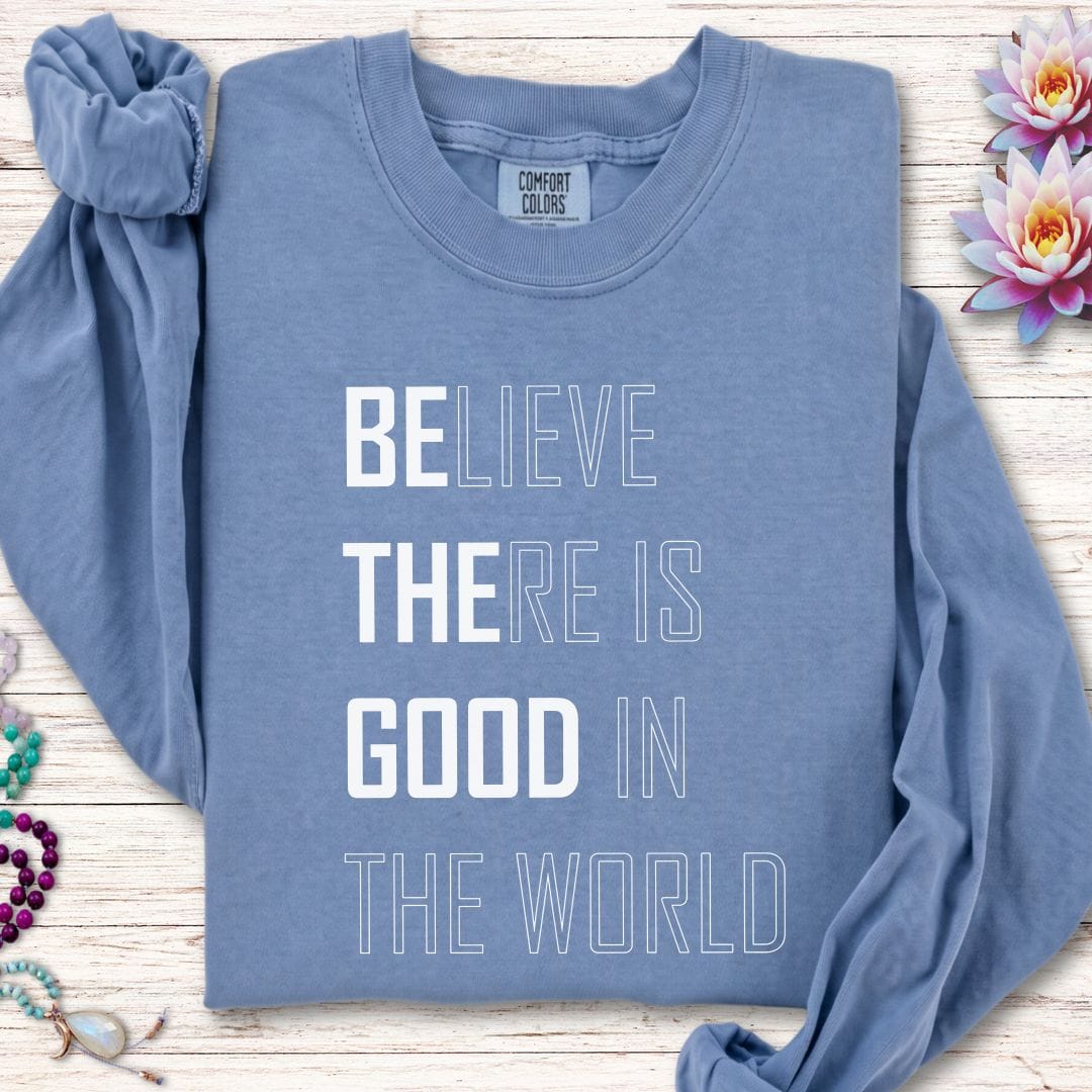 Believe Long Sleeve Tee Blue Jean