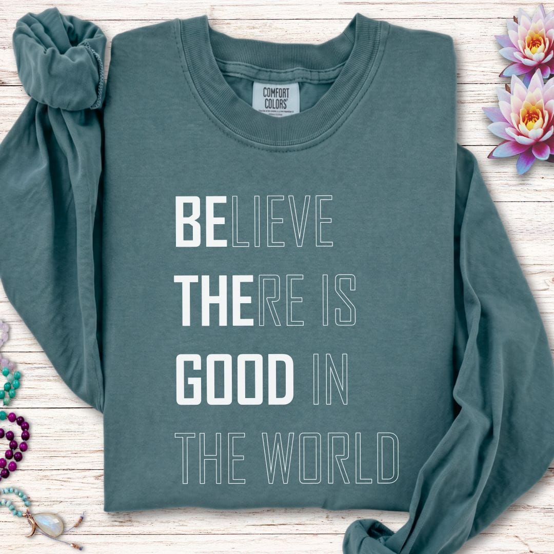 Believe Long Sleeve Tee Blue Spruce