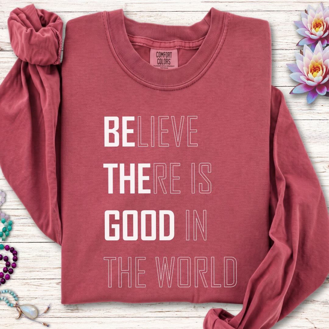 Believe Long Sleeve Tee Crimson