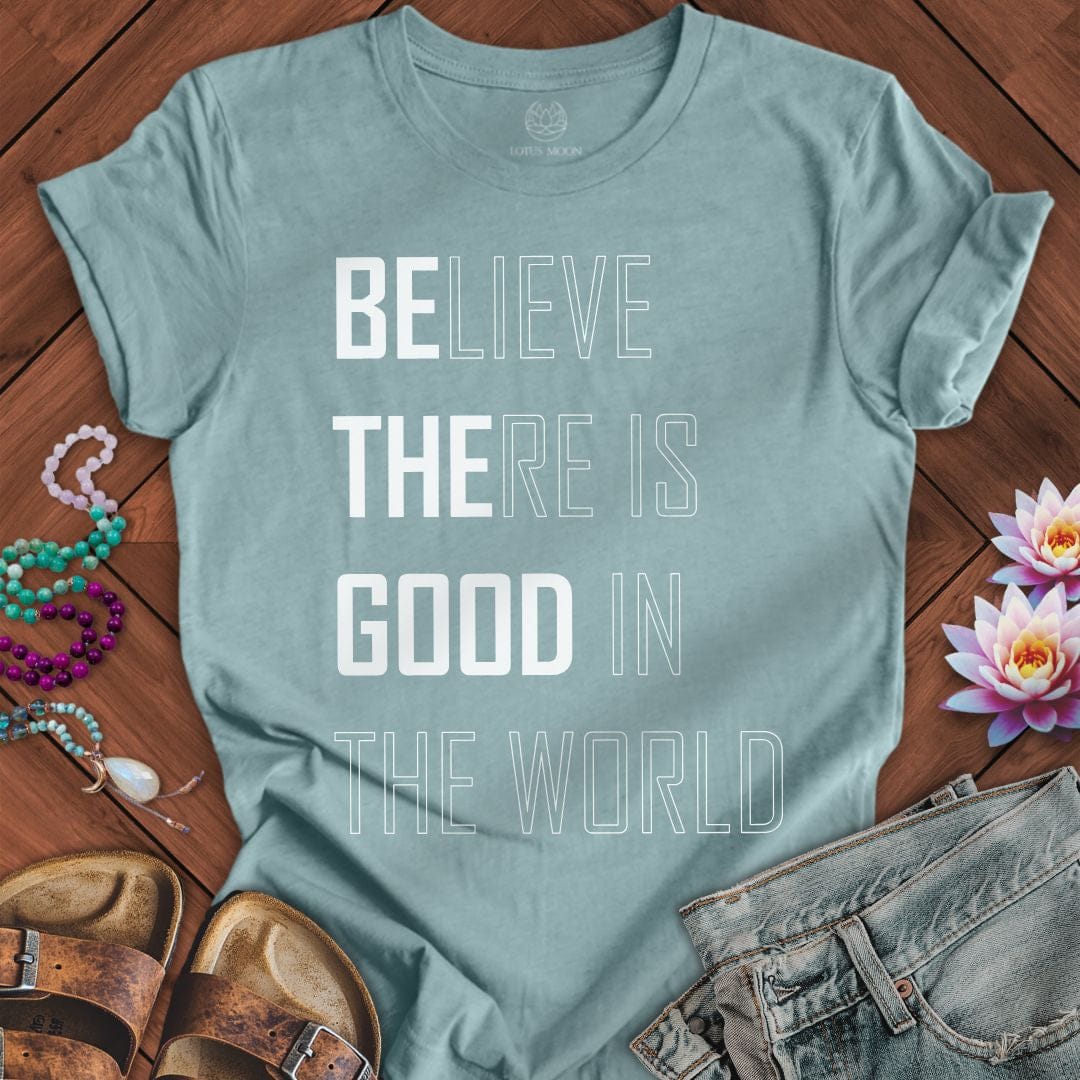 Believe Tee Heather Blue Lagoon