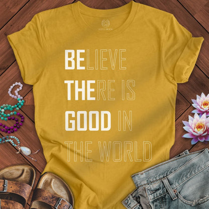 Believe Tee Heather Mustard