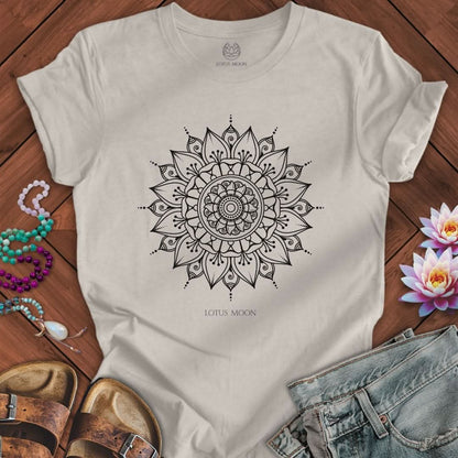 Black Mandala Tee Heather Dust