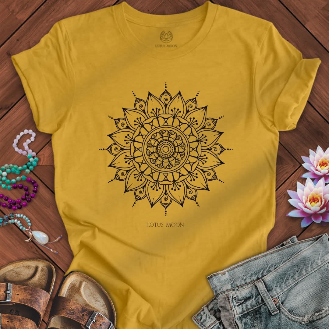 Black Mandala Tee Heather Mustard