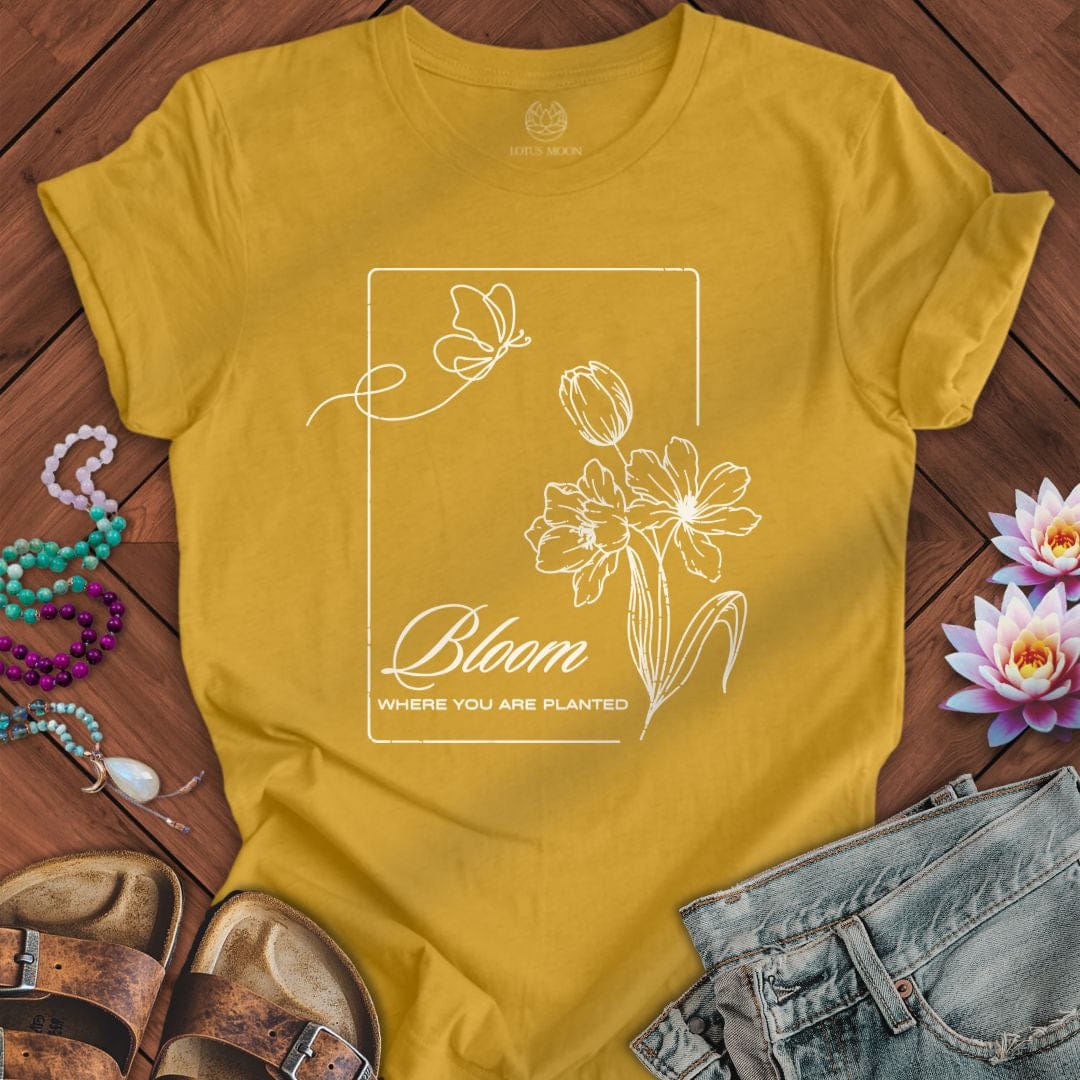 Bloom Daylily Tee Heather Mustard