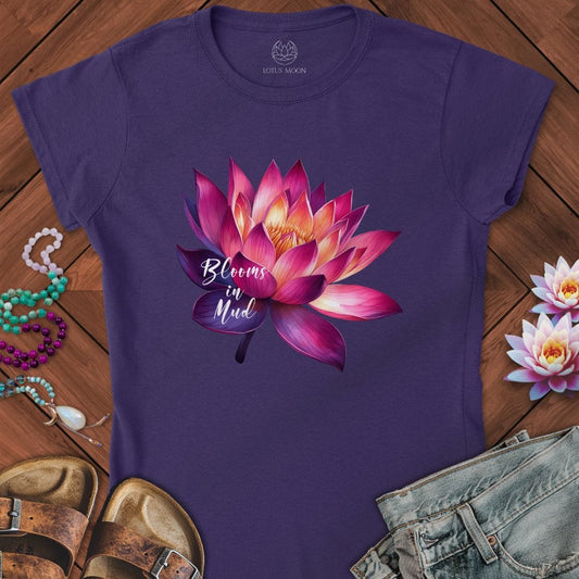 Blooms In Mud Fitted Tee Purple