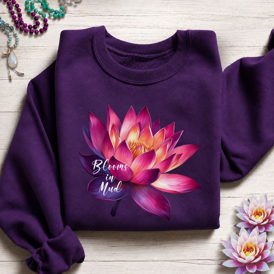 Blooms In Mud Sweatshirt Purple