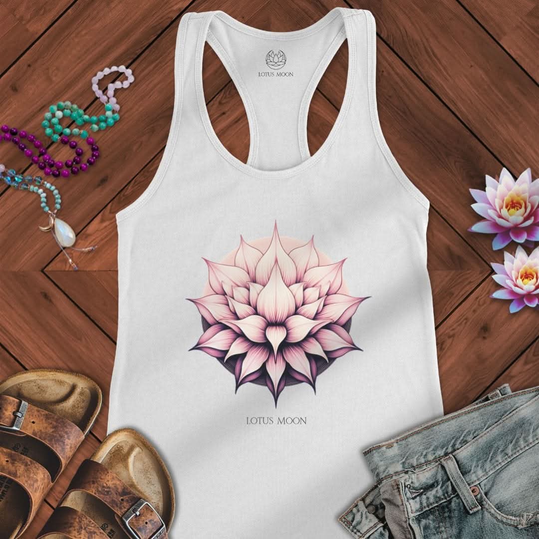 Blushing Lotus Tank Solid White