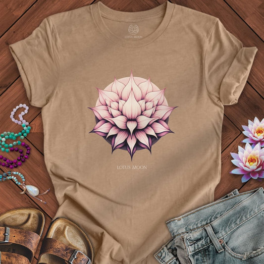 Blushing Lotus Tee Heather Tan