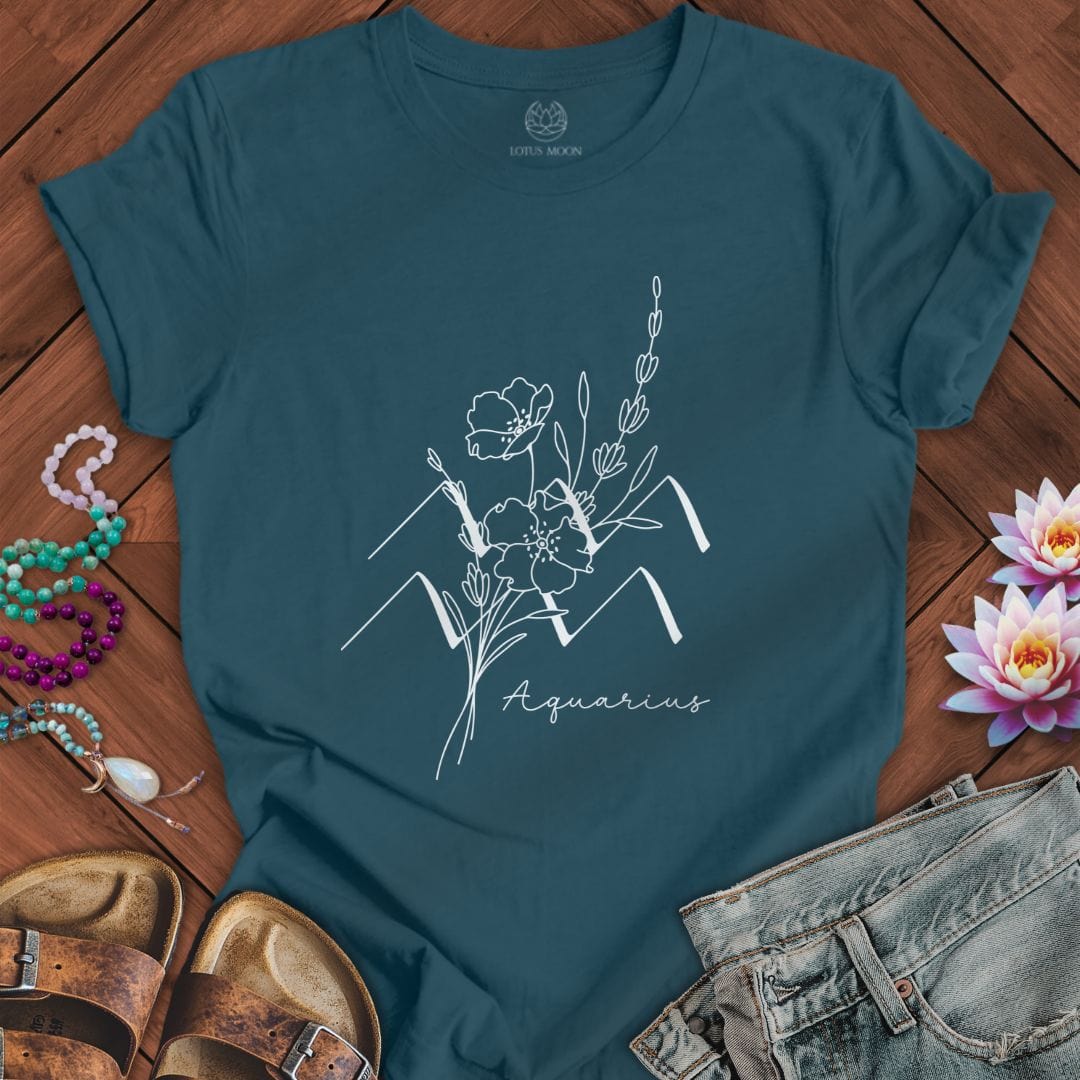 Lotus Moon Co. T-Shirt Boho Aquarius Tee Deep Teal / S