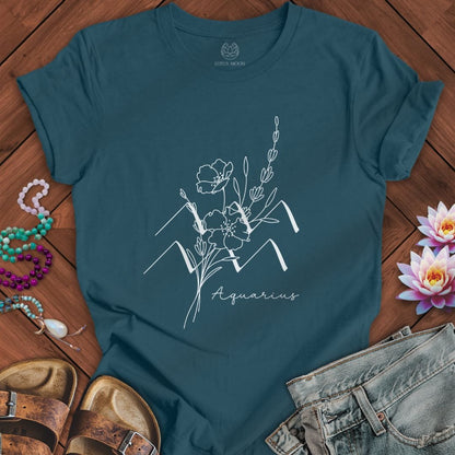 Lotus Moon Co. T-Shirt Boho Aquarius Tee Deep Teal / S