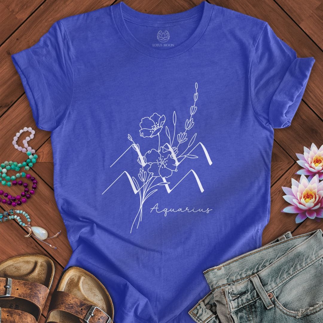 Lotus Moon Co. T-Shirt Boho Aquarius Tee Heather True Royal / S