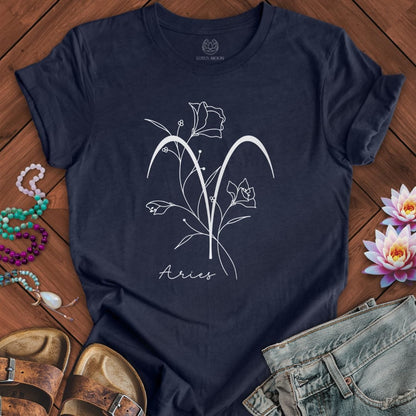 Lotus Moon Co. T-Shirt Boho Aries Tee Heather Midnight Navy / S