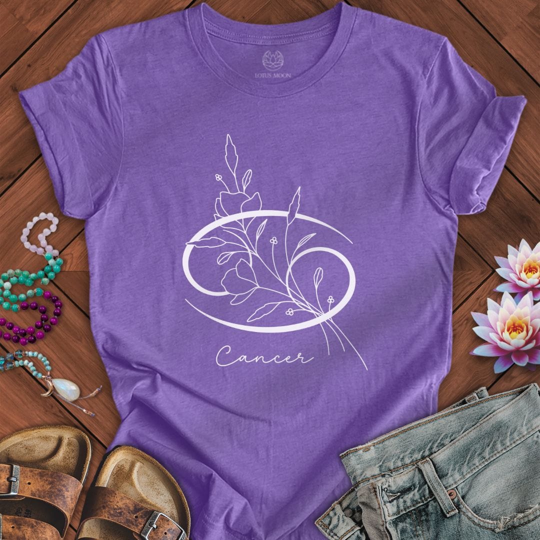 Lotus Moon Co. T-Shirt Boho Cancer Tee Heather Team Purple / S