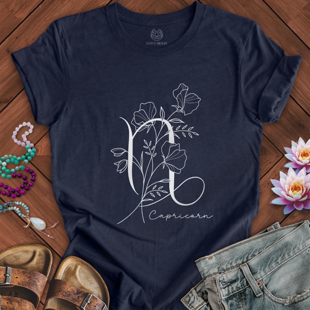 Lotus Moon Co. T-Shirt Boho Capricorn Tee Heather Midnight Navy / S