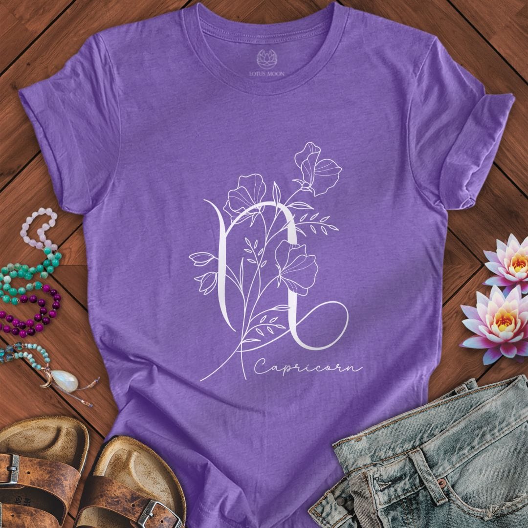 Lotus Moon Co. T-Shirt Boho Capricorn Tee Heather Team Purple / S