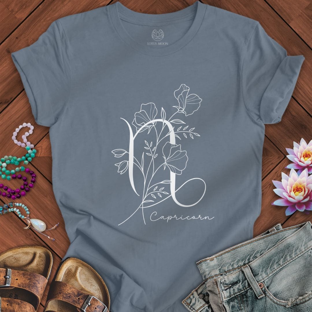 Lotus Moon Co. T-Shirt Boho Capricorn Tee Steel Blue / S