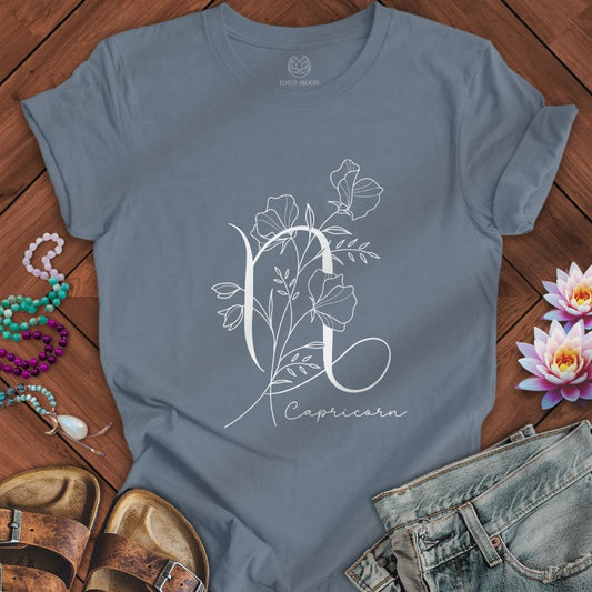 Lotus Moon Co. T-Shirt Boho Capricorn Tee Steel Blue / S