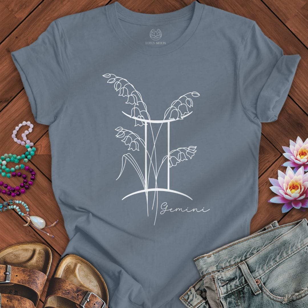 Lotus Moon Co. T-Shirt Boho Gemini Tee Steel Blue / S