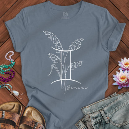 Lotus Moon Co. T-Shirt Boho Gemini Tee Steel Blue / S