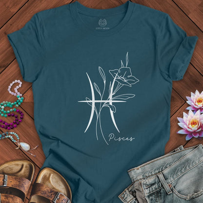 Lotus Moon Co. T-Shirt Boho Pisces Tee Deep Teal / S