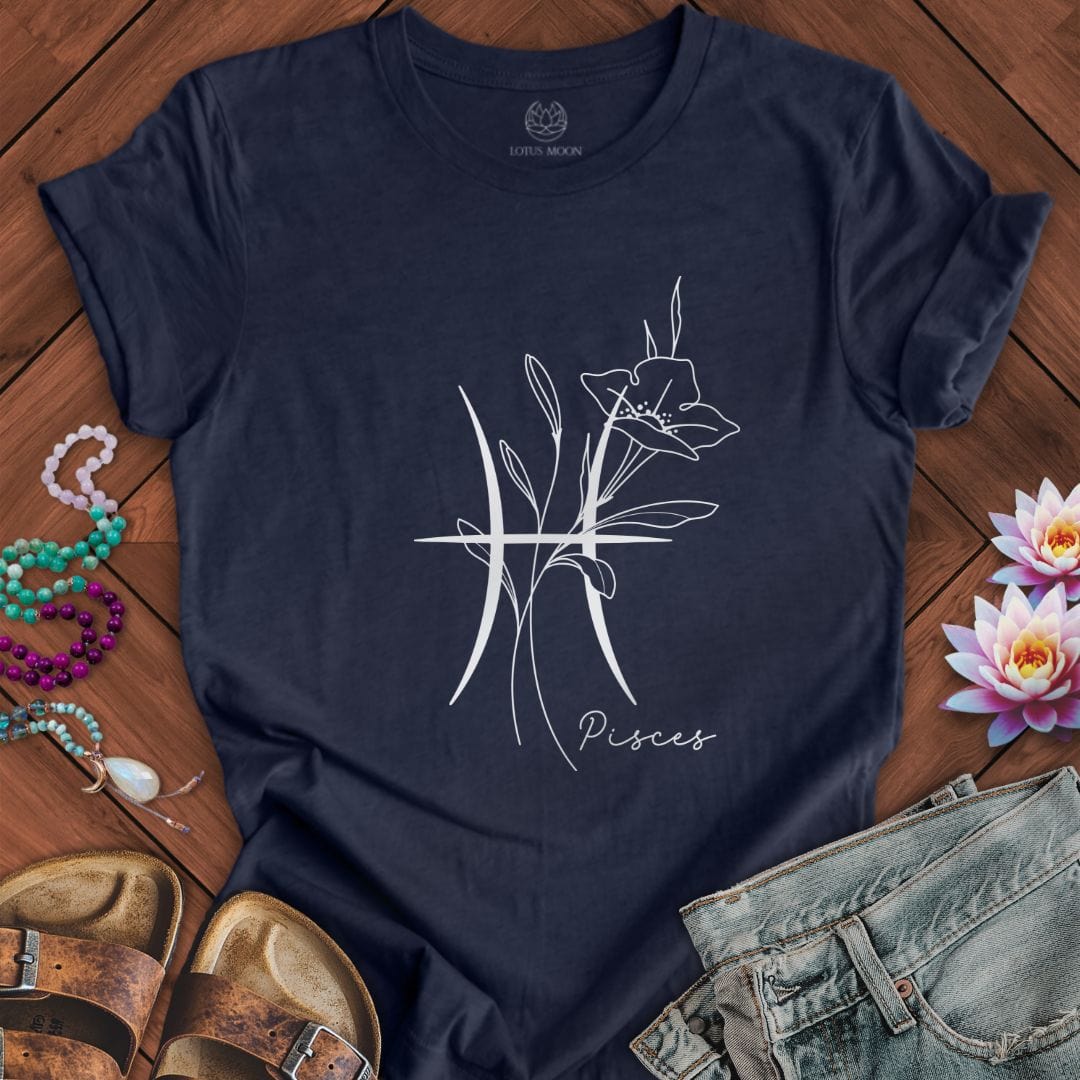 Lotus Moon Co. T-Shirt Boho Pisces Tee Heather Midnight Navy / S