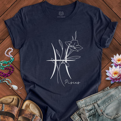 Lotus Moon Co. T-Shirt Boho Pisces Tee Heather Midnight Navy / S