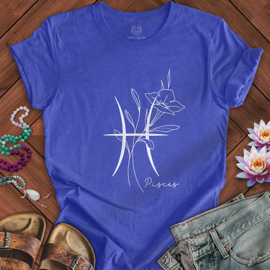 Lotus Moon Co. T-Shirt Boho Pisces Tee Heather True Royal / S