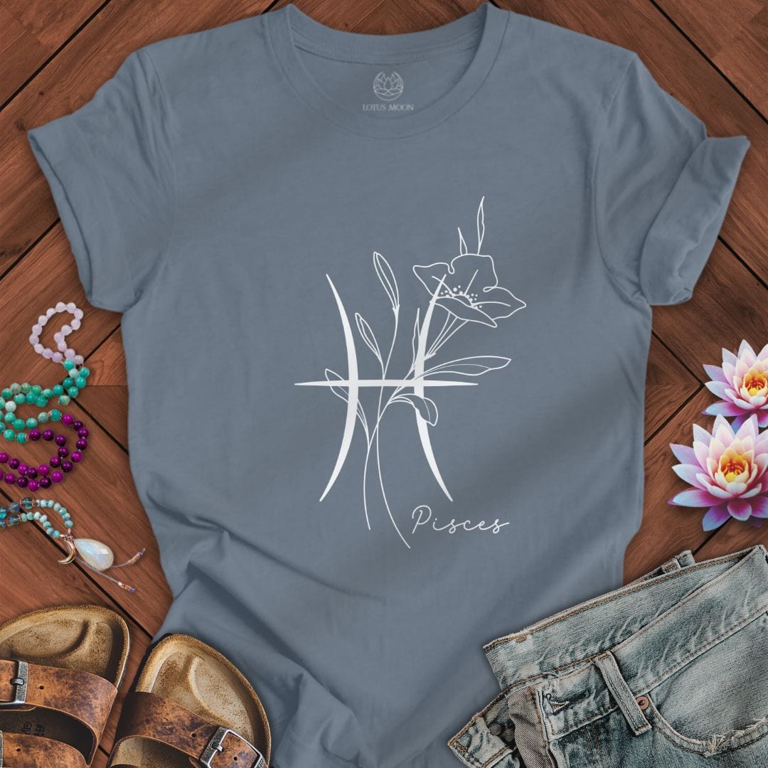 Lotus Moon Co. T-Shirt Boho Pisces Tee Steel Blue / S